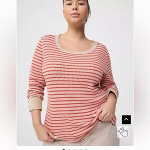 Torrid Red and Cream Striped Sweater / Crewneck